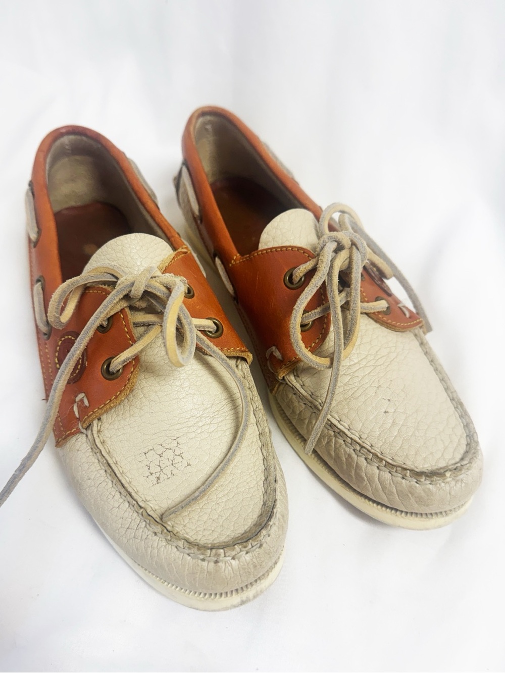DOONEY & BOURKE Vintage Boat Shoes 2-tone Leather, Lace up Size 7